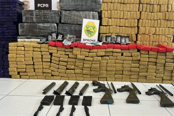 PMPR apreende mais de 660 quilos de maconha e peças de fuzis na Região Metropolitana de Curitiba
