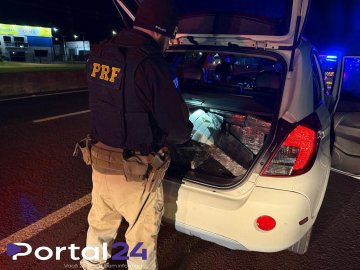PRF apreende mais de 340 quilos de maconha e prende casal em Cascavel