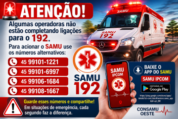 Problema em operadoras afeta chamadas para o 192; Consamu divulga números alternativos