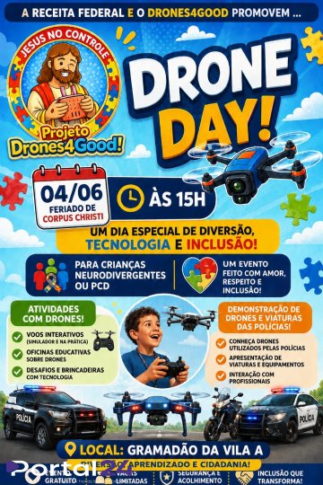 Receita Federal promove Drone Day inclusivo para crianças em Foz do Iguaçu