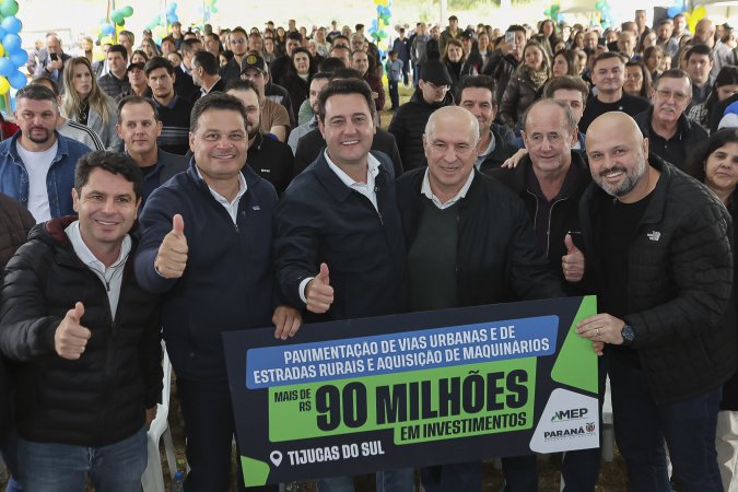 Ratinho Junior libera R$ 90,7 milhões para pavimentação de estrada turística e outras obras em Tijucas do Sul