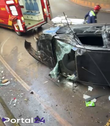 Acidente grave no túnel da Matriz bloqueia trânsito em São Miguel do Iguaçu