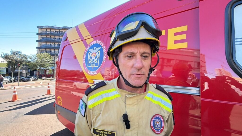 "Colisão de grande impacto”, relatou o bombeiro sobre acidente que deixou motociclista gravemente ferido