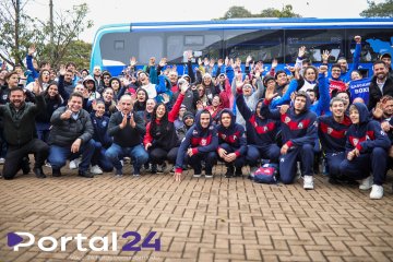 Gugu Bueno entrega dois ônibus para atletas e anuncia construção de novo ginásio na região sul de Cascavel