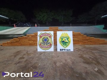 Mais de 107 quilos de maconha são apreendidos em patrulhamento fluvial na fronteira com o Paraguai