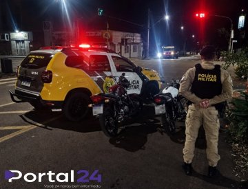 Motocicletas com irregularidades são apreendidas durante fiscalização da PM em Palotina