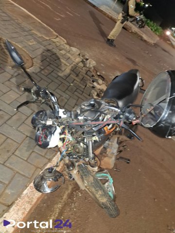Motociclista de 16 anos fica ferido após acidente na PR-495, em Missal