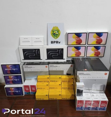 Polícia rodoviária apreende carga de eletrônicos avaliada em R$ 103 mil na PR-585, em Toledo