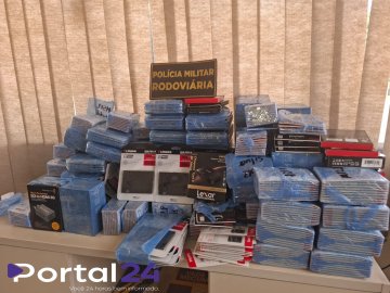 PRE apreende carga de eletrônicos avaliada em R$ 320 mil durante fiscalização na PR-180