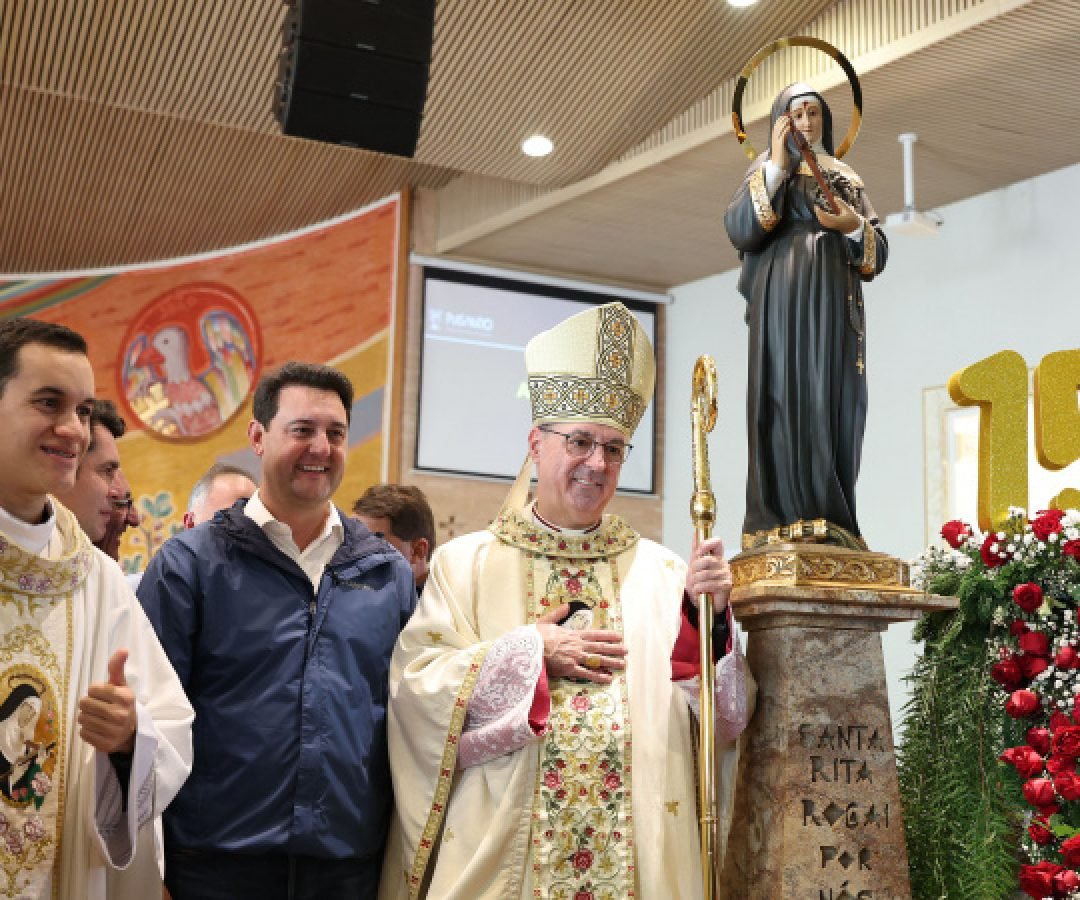 Governador destaca força do turismo religioso na Festa de Santa Rita de Cássia em Lunardelli