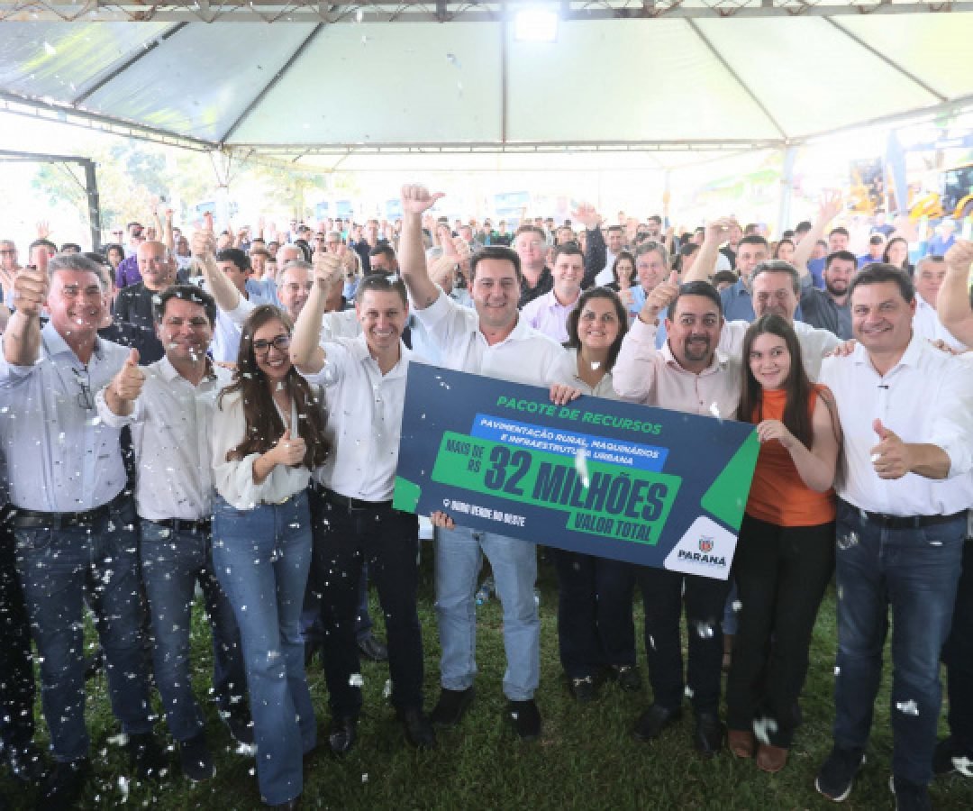 Ratinho Junior anuncia R$ 19,7 milhões para pavimentação rural em Ouro Verde do Oeste