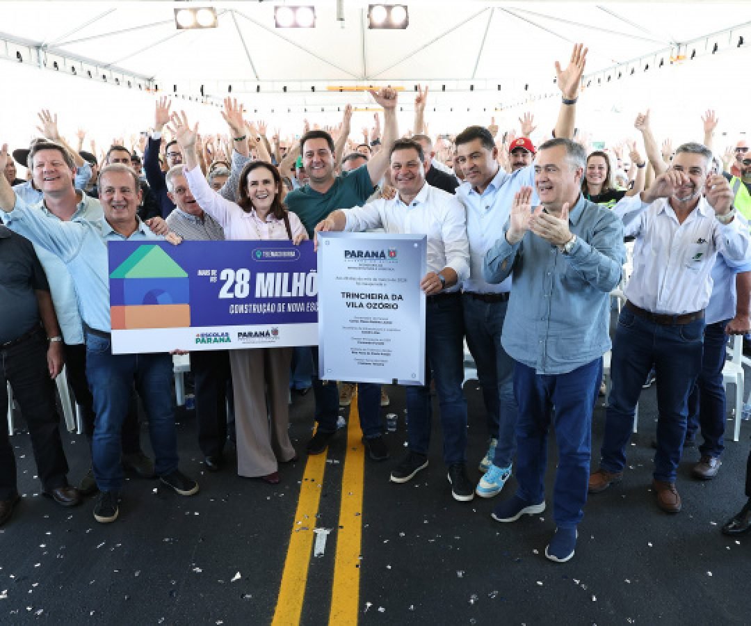 Em parceria com a Klabin, Ratinho Junior inaugura trincheira na PR-160 em Telêmaco Borba