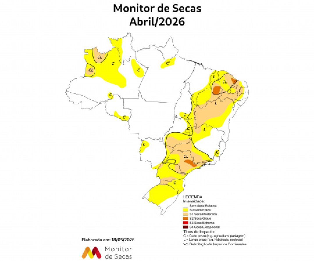 Agência Nacional de Águas divulga novo quadro do Monitor de Secas no Paraná