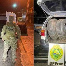 Ação conjunta apreende cerca de 60 pneus contrabandeados e quatro pessoas são detidas em Foz do Iguaçu - catve.com
