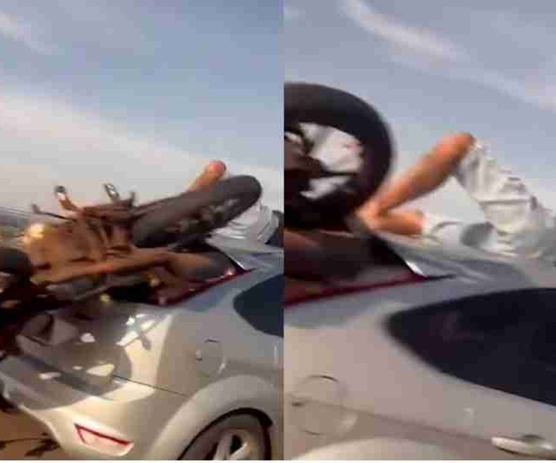 Moto para dentro de carro e condutor em cima de veículo em acidente na PR-445 - catve.com