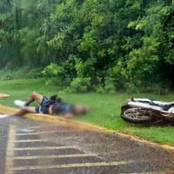 Jovem sofre queda de moto após fugir de abordagem do Pelotão de Choque - catve.com