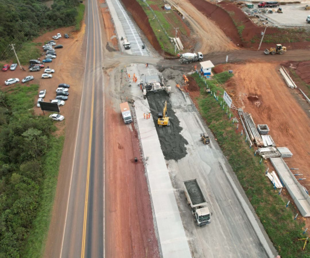 Obra de R$ 514 milhões, duplicação de rodovia entre Pitanga e Turvo avança na região Central