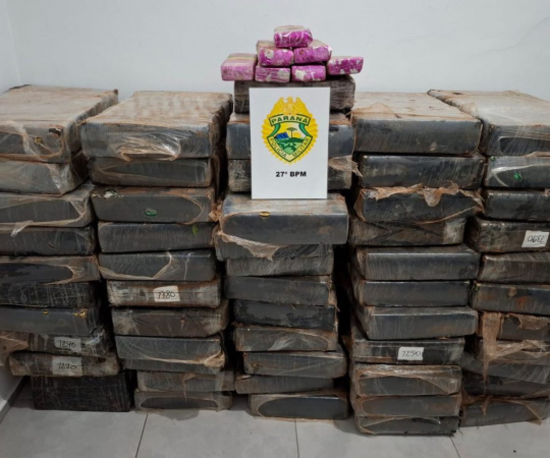 PMPR apreende 759,4 quilos de maconha em caminhonete em São Mateus do Sul