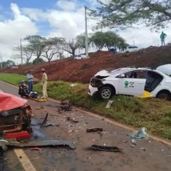 Motorista de aplicativo morre em grave acidente na PR-466; outras três pessoas ficaram feridas