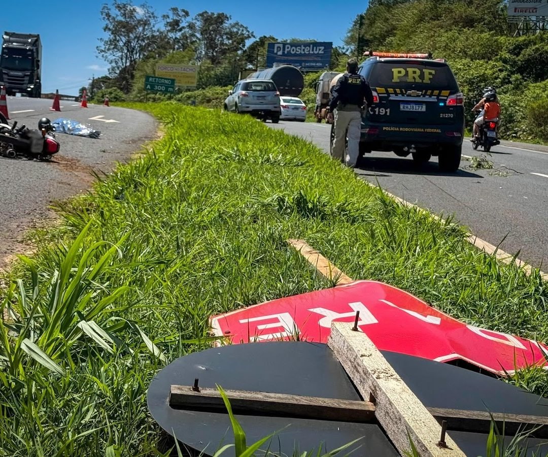 Motociclista morre em grave acidente ao tentar cruzar rodovia em local proibido