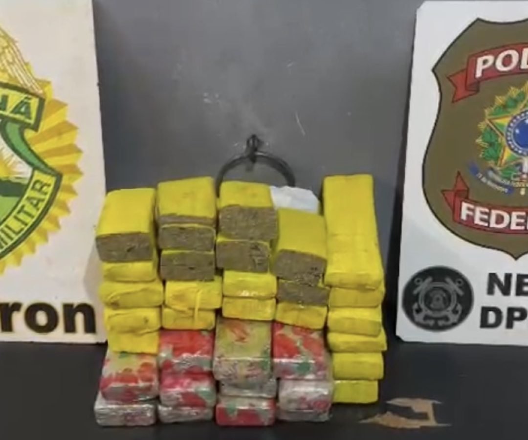 PF e PM apreendem 22 quilos de maconha em ônibus interestadual em São Miguel do Iguaçu
