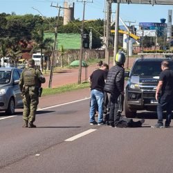 Motociclista fica ferido em acidente na BR-277