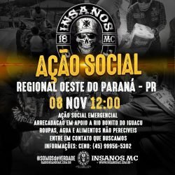 Insanos MC arrecada donativos para Rio Bonito do Iguaçu