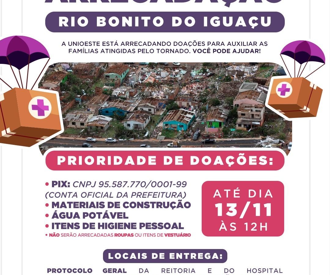 HUOP mantém atendimento a três vítimas do tornado de Rio Bonito do Iguaçu e reforça solidariedade às famílias afetadas