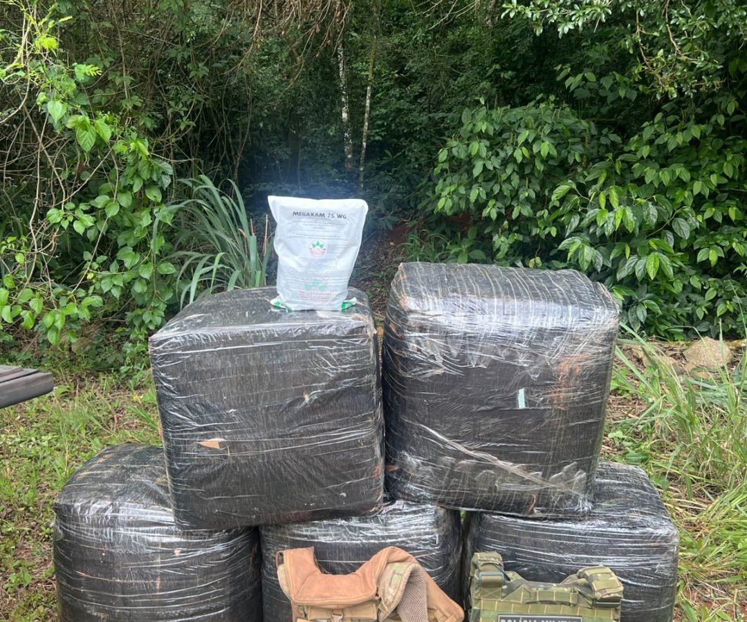 PF e BPFron apreendem 220 kg de agrotóxicos contrabandeados do Paraguai em Mercedes