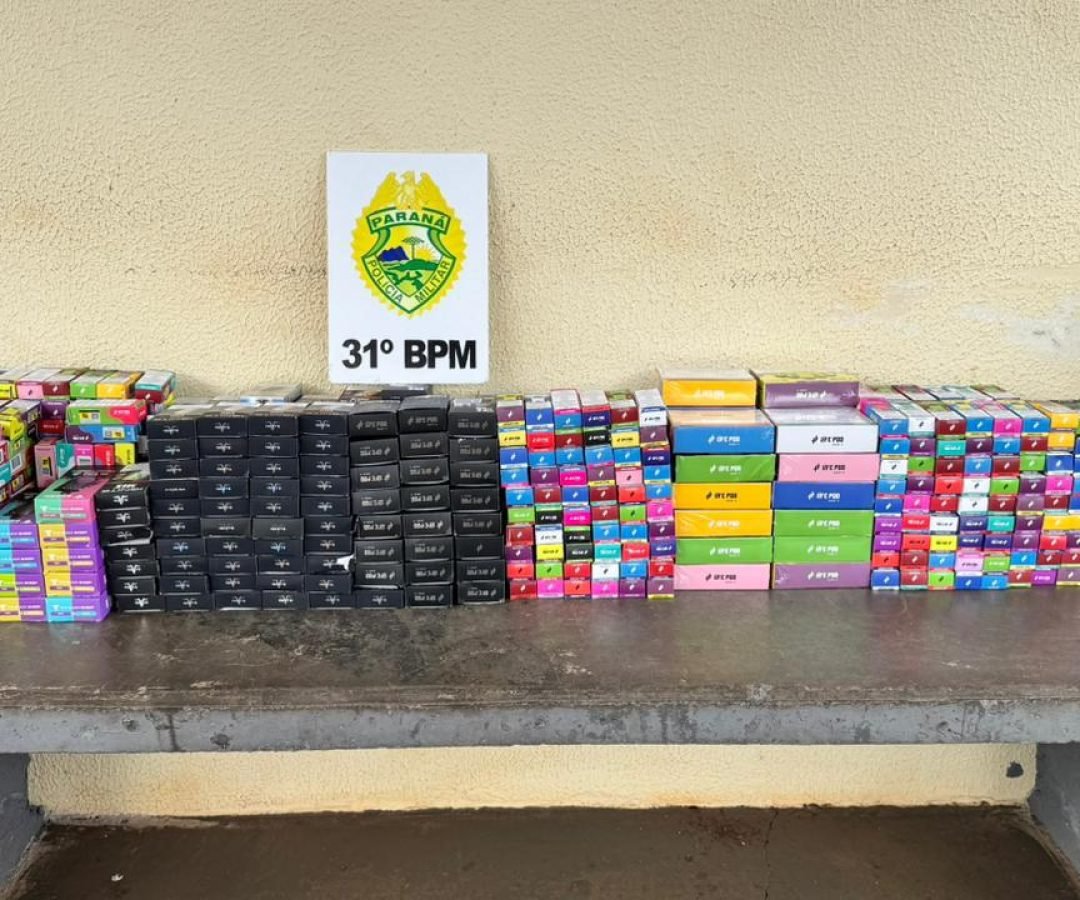 PM apreende carga de cigarros eletrônicos em Assis Chateaubriand