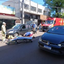 Idosa é atropelada no Centro de Cascavel e fica ferida