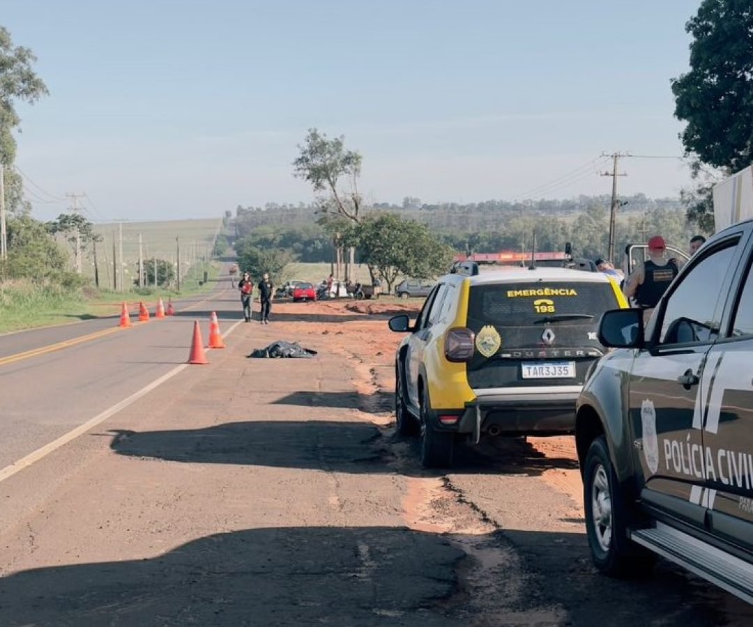 Jovem morre em colisão com cavalo na PR-576, entre Santa Mônica e Tapira