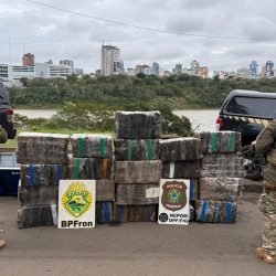 Ação integrada apreende mais de 770 quilos de maconha às margens do Rio Paraná em Foz do Iguaçu