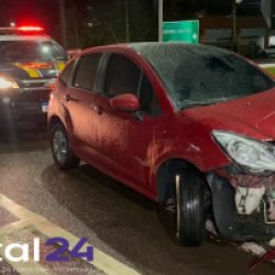 Acidente de trânsito é registrado no Trevo da Portal, em Cascavel