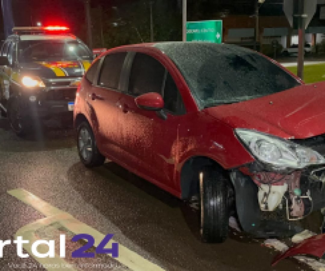 Acidente de trânsito é registrado no Trevo da Portal, em Cascavel