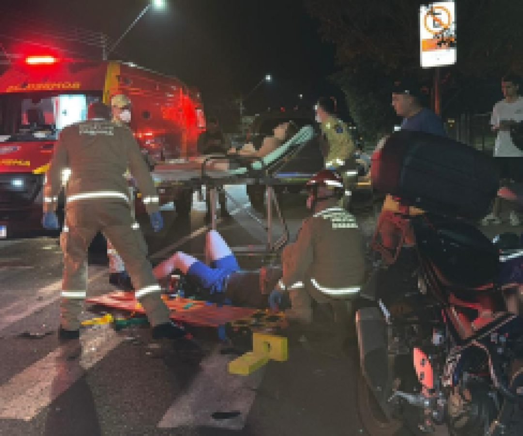 Acidente entre moto e carro é registrado no Santa Cruz