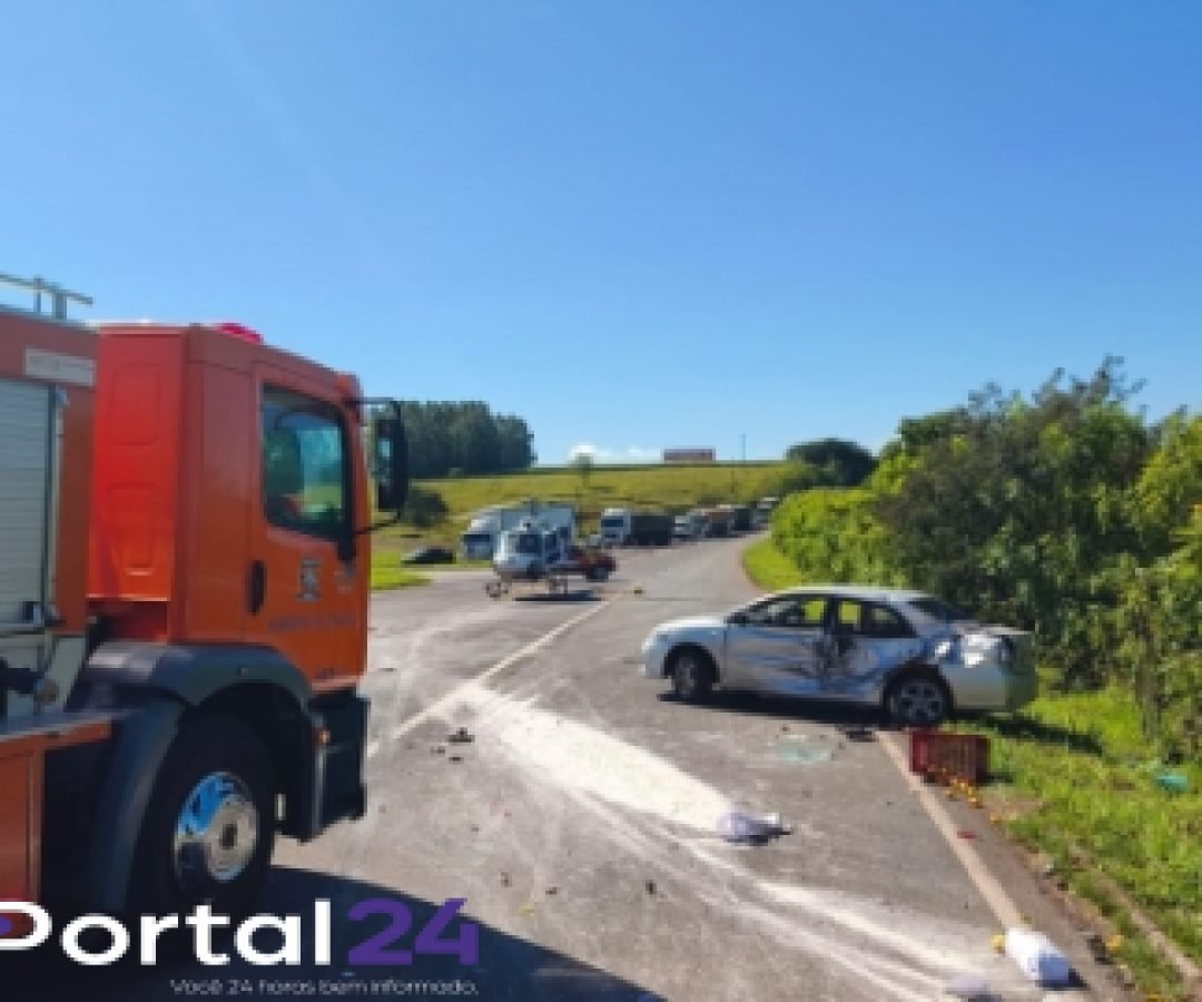 Acidente envolvendo dois veículos e caminhão mobiliza equipes de resgate em Nova Aurora