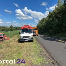 Acidente na PR-281 deixa homem ferido em Santa Izabel do Oeste
