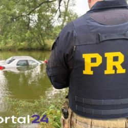 Adolescentes fogem da PRF, carro cai em açude e carga de agrotóxicos é apreendida no Paraná