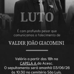 Aos 62 anos, morre em Cascavel Valdir João Giacomini