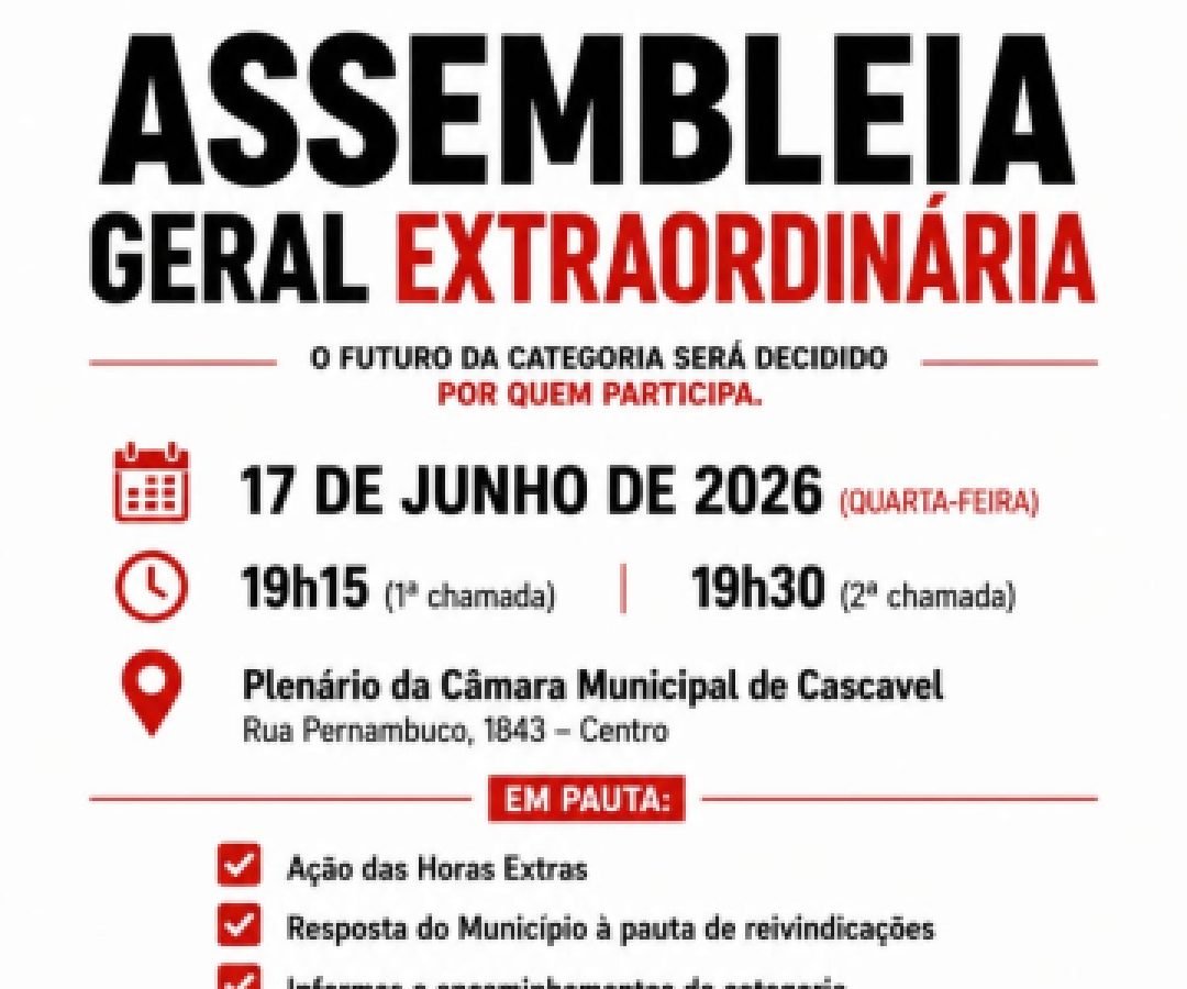 Assembleia extraordinária do Sismuvel convoca servidores para decisão sobre o futuro da categoria