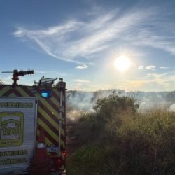 Bombeiros combatem incêndio ambiental no 14 de Novembro