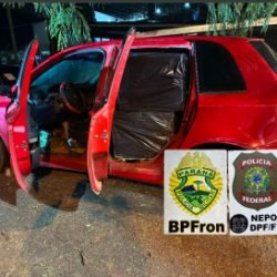 BPFRON e Polícia Federal apreendem carga de cigarros contrabandeados em Foz do Iguaçu