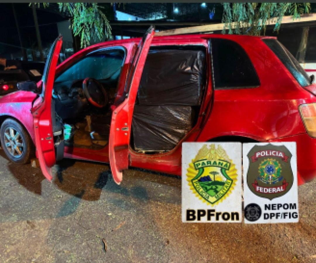 BPFRON e Polícia Federal apreendem carga de cigarros contrabandeados em Foz do Iguaçu