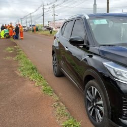 Trabalhador da Ambiental tem pé atingido por nissan kicks na marginal da br-277