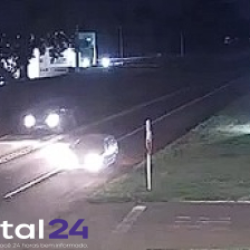 Câmera de segurança flagra motoristas fazendo conversão irregular após grave acidente na BR-277 em Santa Tereza do Oeste