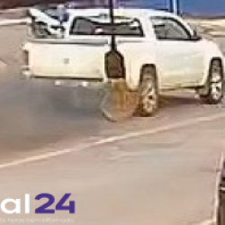 Câmera flagra motociclista furando a preferencial antes de acidente no Centro de Cascavel