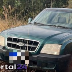 Caminhonete furtada é localizada abandonada em estrada rural de Cascavel