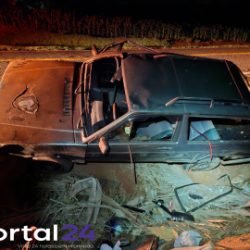 Capotamento é registrado na PR-495 e jovem de 21 anos fica ferido em Medianeira