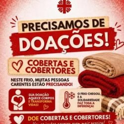 Cáritas Paroquial pede doações para ajudar famílias a enfrentar o frio intenso